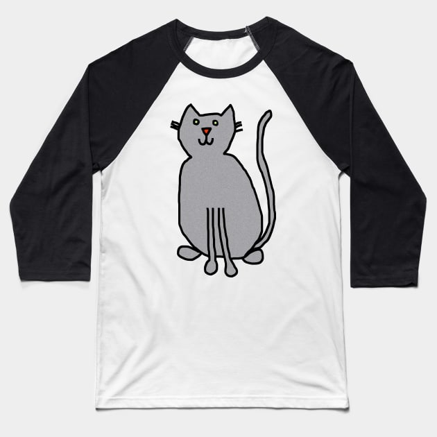 Cat Silver Baseball T-Shirt by ellenhenryart